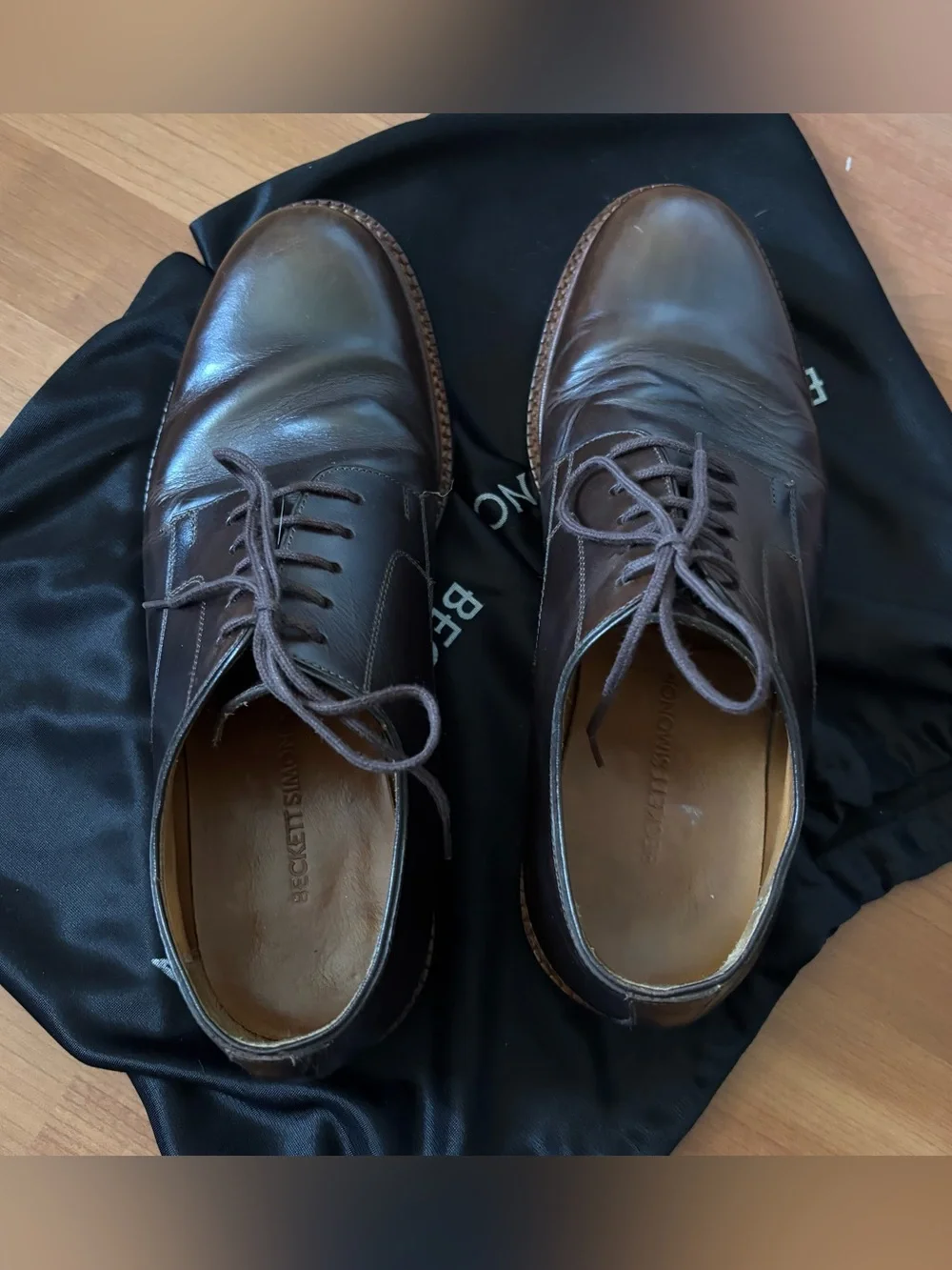 Men’s Beckett Simonon brown leather oxfords dress shoes size 8